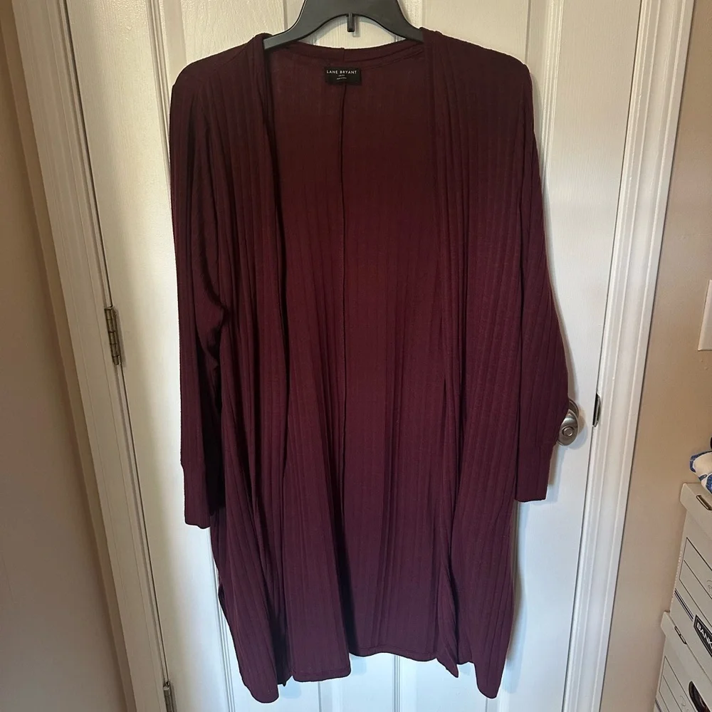 Lane Bryant Maroon Cardigan Set - Picture 2 of 5